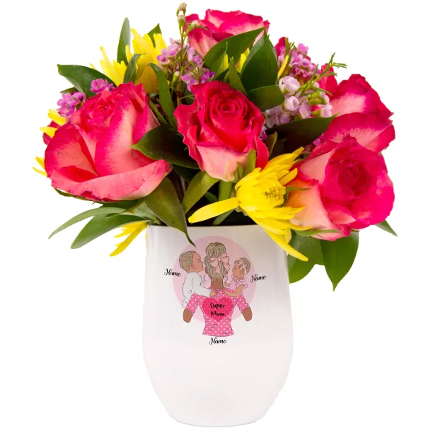 Bright Pink Flower Arrangement Tumbler Product Image