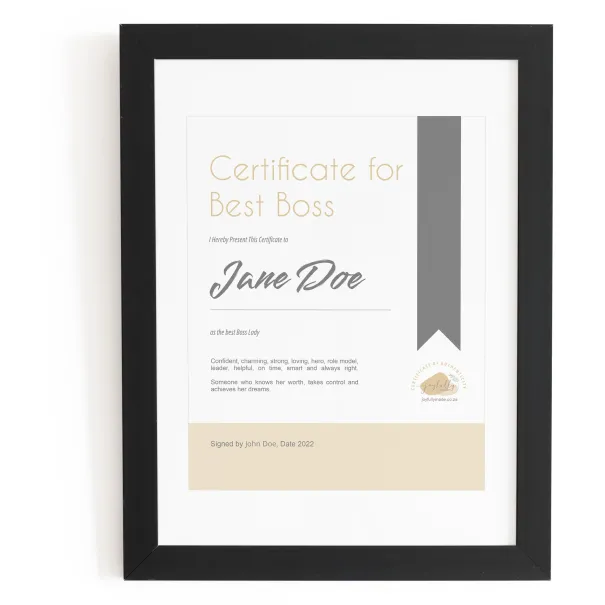 Best Boss Certificate Product Image