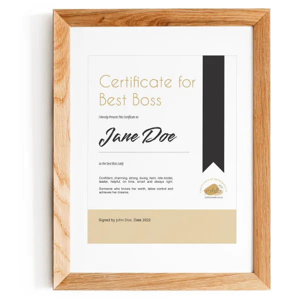 Best Boss Certificate Product Image