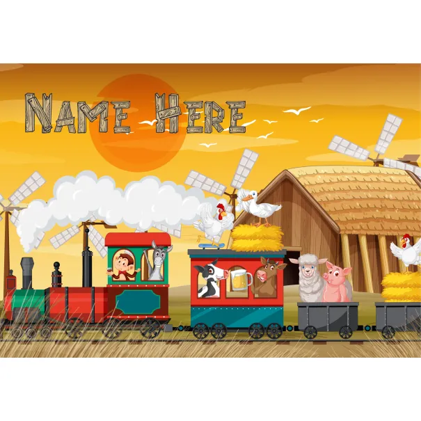 Farm Animals On Train Puzzle -120 Piece Product Image